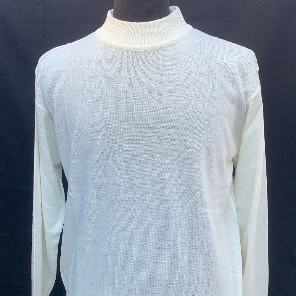 Mock Neck Sweater Ivory GOCHU by KBB 100% Acrylic Cashmere like Made in Korea